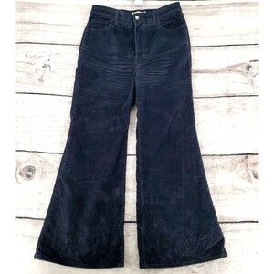 Levis 32x32 Black Corduroy Ribcage Bell Bottom Jeans Wide Leg Western Y2k Zipper